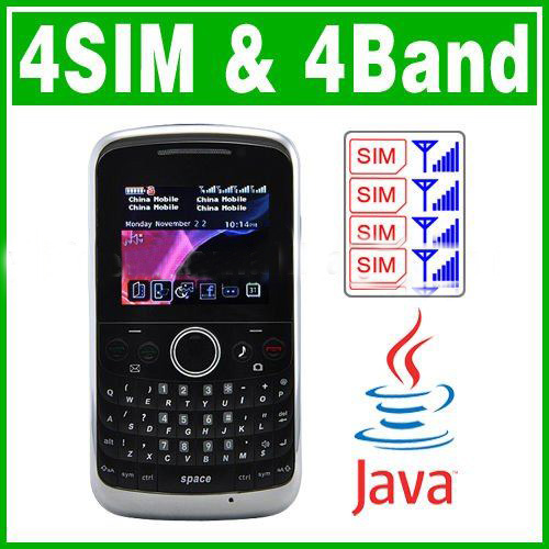 4 SIM Four Standby Unlocked MP3 MP4 TV Java Cell Phone