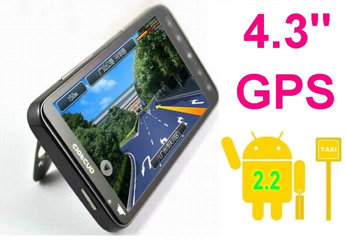 4.3 Inch Large Touch Screen Black GPS Navigation Unlocked Cell Phones