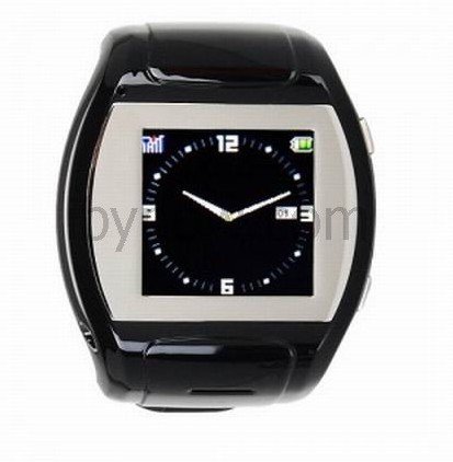 Black Bluetooth Quad Band Camera Touch Screen Unlocked Watch Cell Phone