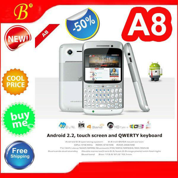 A8 Quad-band Wifi JAVA Google Android OS GPS Dual Sim Cell Phone  A8 Quad-band Wifi JAVA Google Android OS GPS Dual Sim Cell Phone