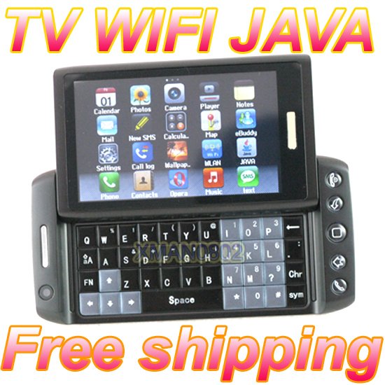 New GSM Mobile Phone Quad Hand Dual SIM Touch Screen WIFI Java TV Mobile Phone T5000 Black