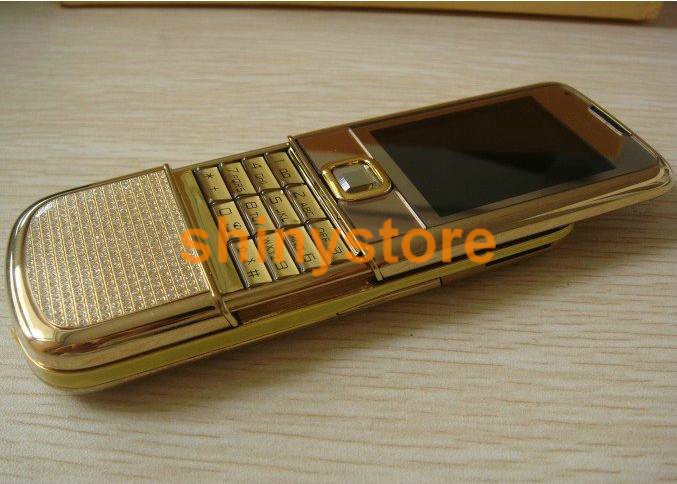 Metal Gold Arte Diamond Cover Slide Sim Card Cell Phones
