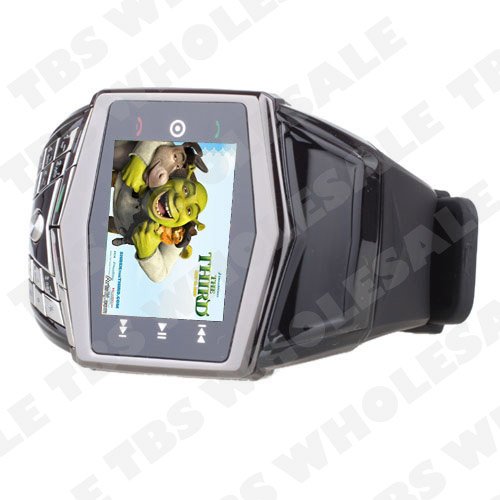 Quad Band Ultra Thin Flat Touch Screen Rotatable Watch Phone