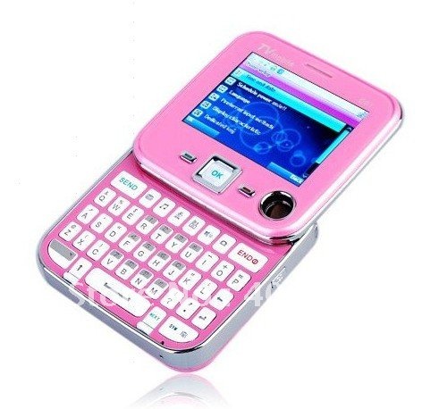 Pink Quad Band Bluetooth Dual Sim Card Java TV Touch Screen Rotatable Cell Phones