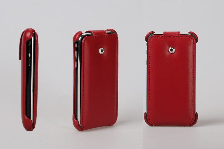 Red Elegant and Fashion Cow Leather Cell Phone Case