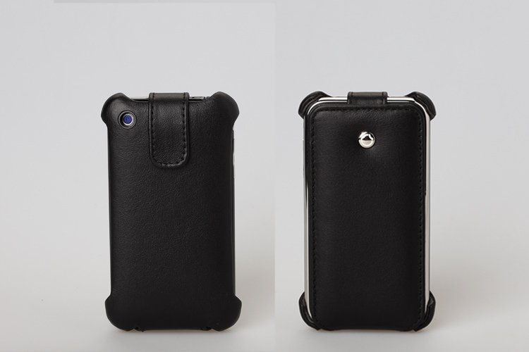 Black Soft Cow Leather Cell Phone Case