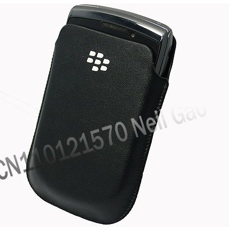 Black Leather Case LCD Screen Protector For Blackberry