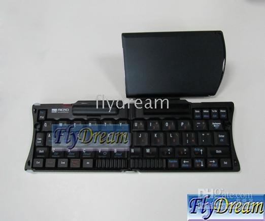 Black Mini Bluetooth Foldable Keyboard For Cell Phone